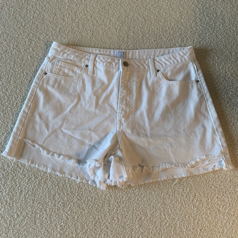 Time and Tru White Jean Shorts Size 12